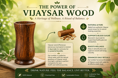 🍃💚 Wellness Wooden Water Glass – Weight & Sugar Support🪵