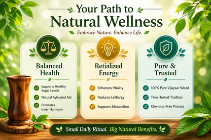 🍃💚 Wellness Wooden Water Glass – Weight & Sugar Support🪵