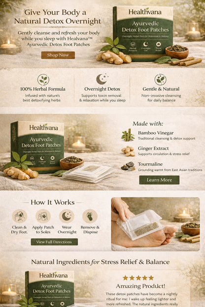 🌿 HealthVana Detox Foot Pads👣 | Buy 10 Get 20 Value (Pack of 30) FREE 🎁