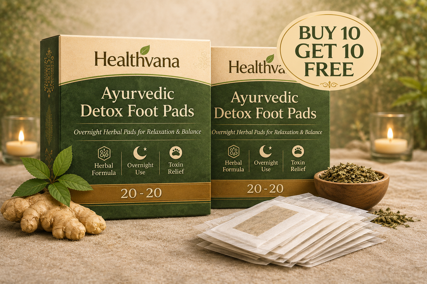 Healthvana Authentic Detox Patches (Buy 10 Get 20 Free / Pack of 30)