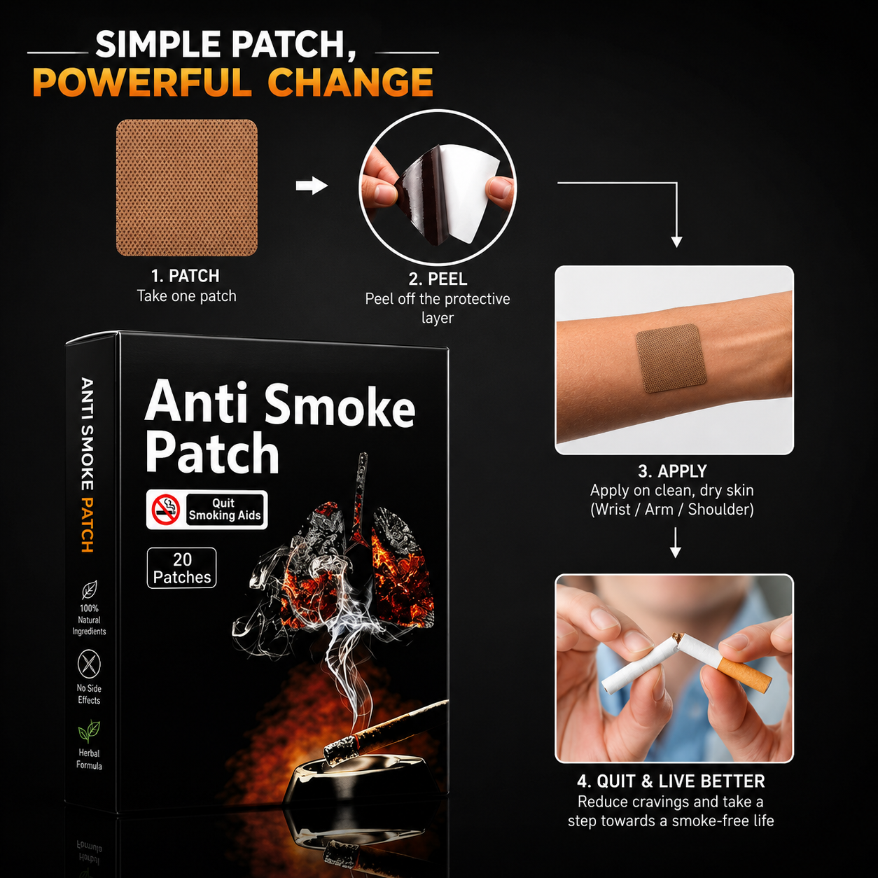 🚭 Anti-Smoke Patch – Quit Smoking Naturally & Easily (Buy 10 Get 20 Free)